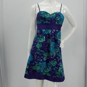 ANTHROPOLOGIE MOULINETTE SOEURS  women's 2 purple & teal cocktail dress